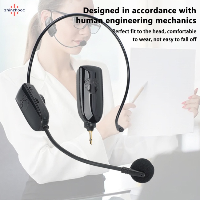 Micro Không Dây 2.4g Gắn Đầu Dùng Cho Giáo Viên Dạy Học Kèm Bộ Nhận Tín Hiệu