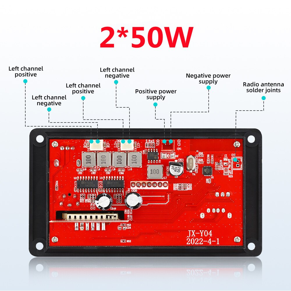 Bảng Mạch Giải Mã Khuếch Đại Âm Thanh MP3 DC 8V-24V 2 * 60W 120W MP3 Bluetooth V5.0 USB FM AUX Cho Loa