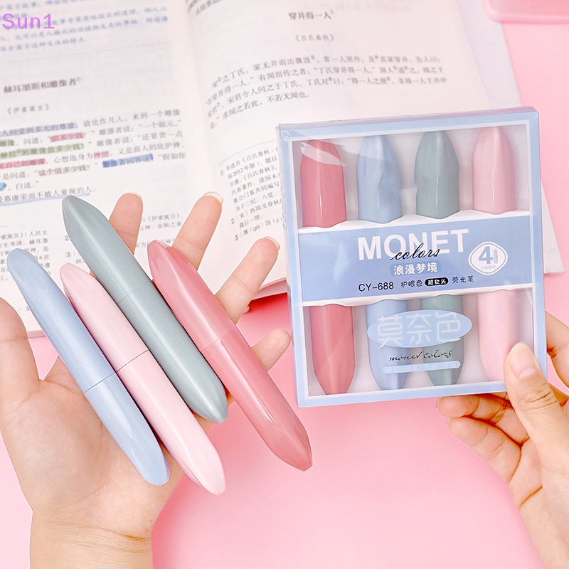 Set 4 Bút Đánh Dấu Sổ Tay Sức Chứa Lớn Màu Sắc Ngọt Ngào