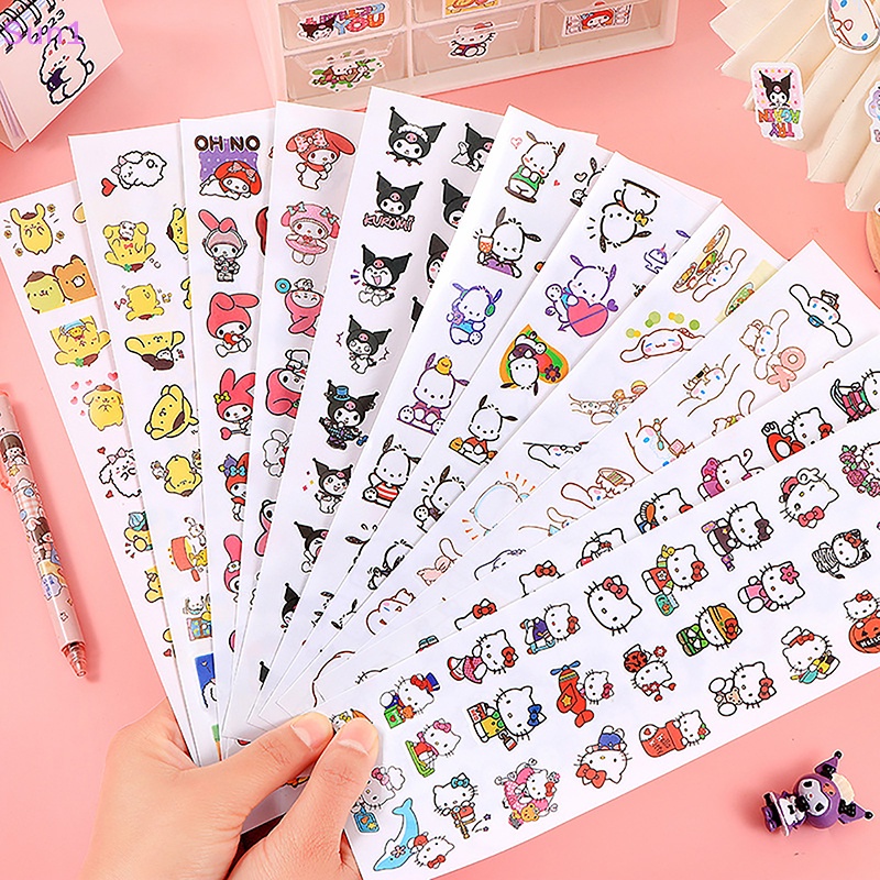 Sun1 &gt; Set 4 Sticker Dán Trang Trí Sổ Tay Hình Hoạt Hình Chó Kulomi Pacha Dog HelloKitty Tamagwei Melody Dễ Thương