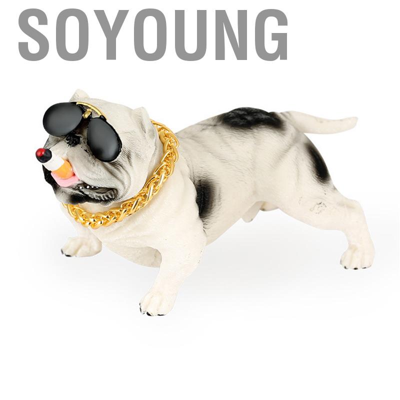 Soyoung Dog Figurine Resin Simulated Exquisite Cute Statue Car Interior Decoration Dashboard Ornament