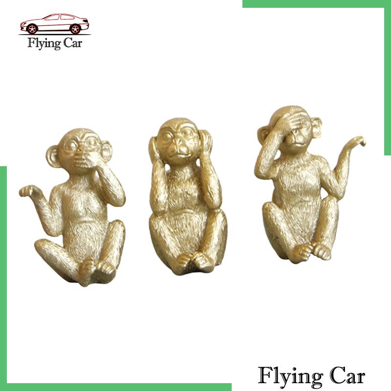 Set 3 Tượng Khỉ Sáng Tạo Trang Trí Lối Đi