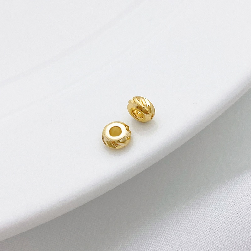 Túi Hạt Tròn Dẹp Cắt Dẹp Hình Hoa Màu Vàng 14K Làm Trang Sức Thủ Công diy