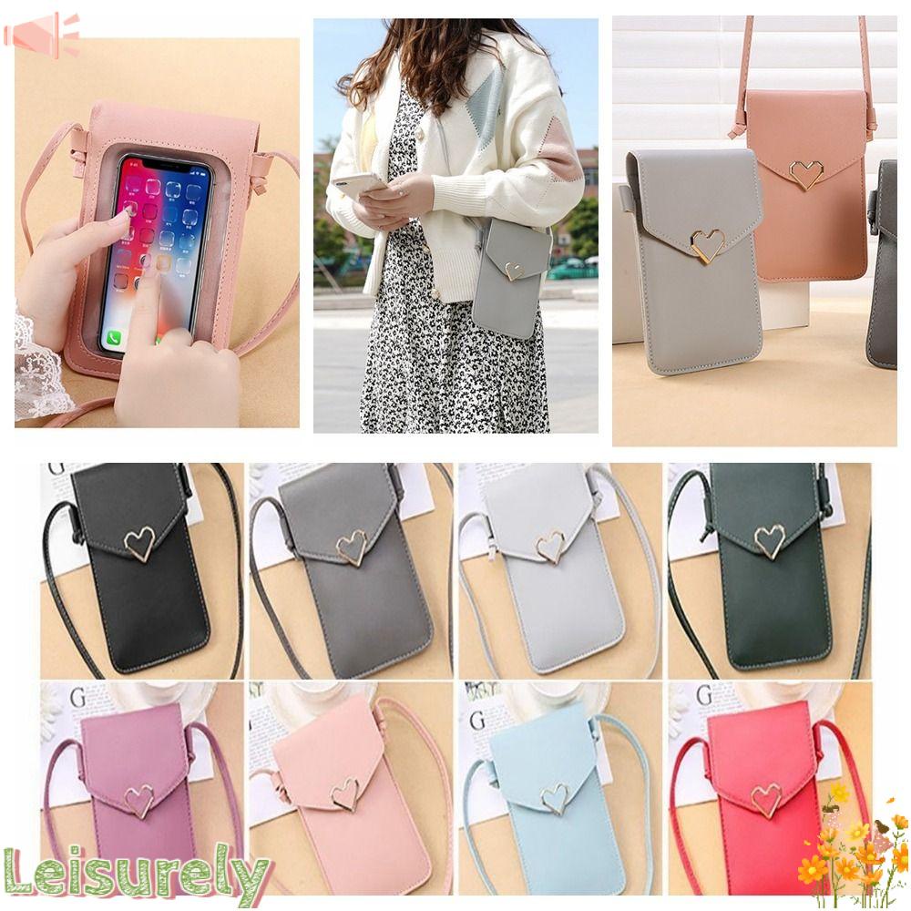 LEILY Túi Đeo Chéo Màu Sắc Đơn Giản Phong Cách Retro Cho Nữ