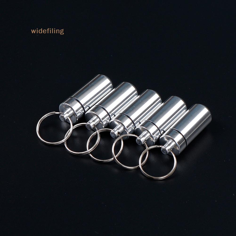 Bộ 5 Hộp Đựng Thuốc Bằng Nhôm Chống Thấm Nước Kèm Móc Khóa Tiện Dụng