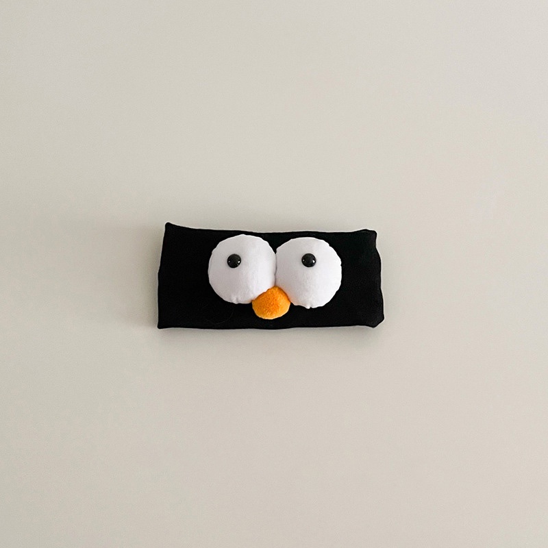 Băng Đô Vải Cotton Mềm Co Giãn Đính Đôi Mắt To Dễ Thương Cho Bé