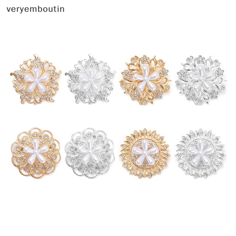 Ghim Cài Áo Hình Hoa Đính Đá / Ngọc Trai Giả Bằng Hợp Kim Đơn Giản Thời Trang Cho Nữ