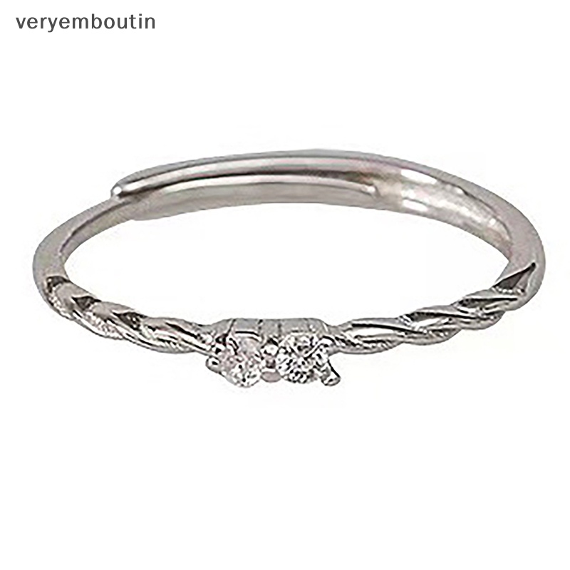 Nhẫn Đính Hôn Bạc Zircon Pha Lê Lấp Lánh Thời Trang Dành Cho Nữ