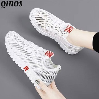 Qinos giày thể thao vải dệt thoáng khí thời trang cho nữ