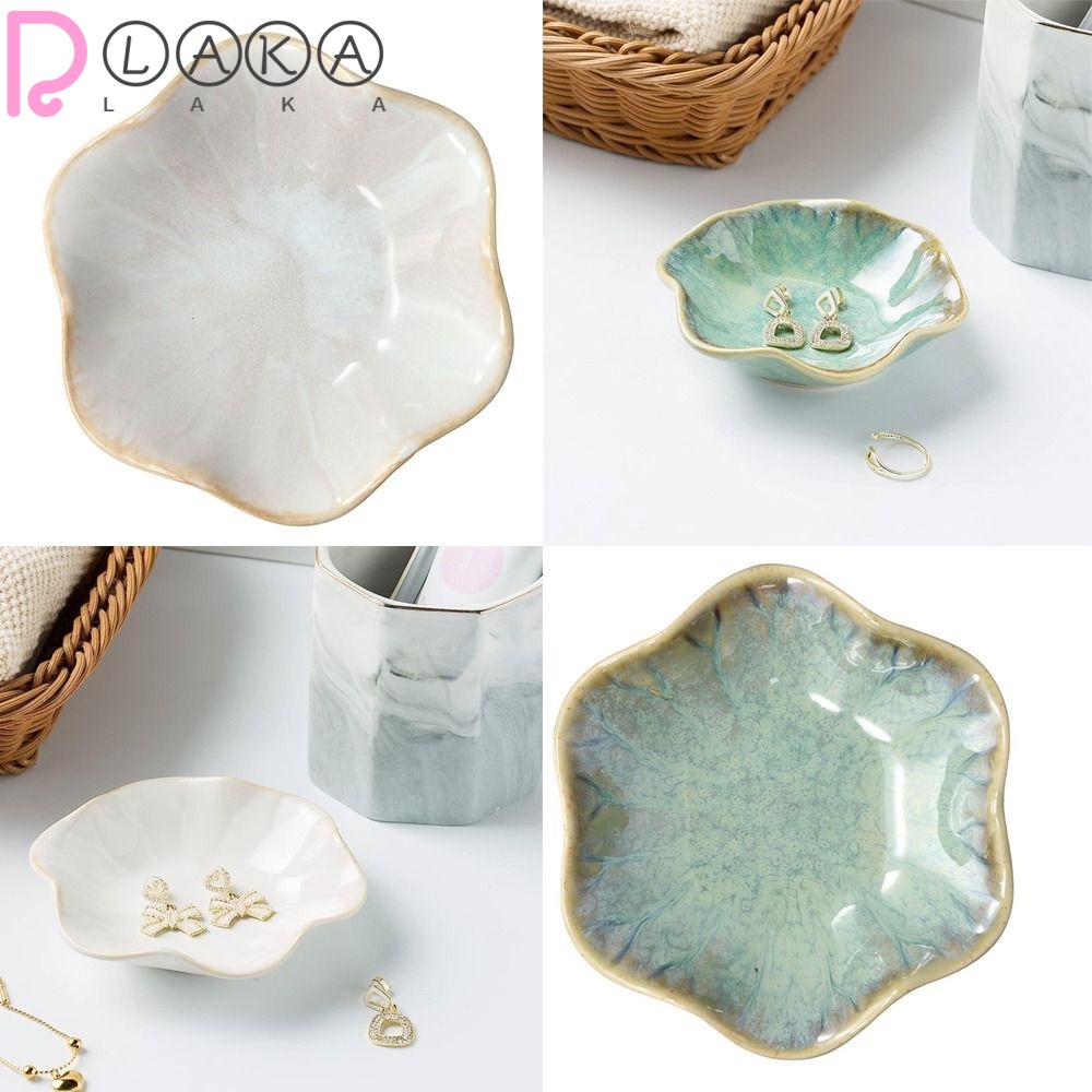 LAKAMIER Khay Sứ 4.33in Màu Xanh Lục Bảo Dễ Lau Chùi