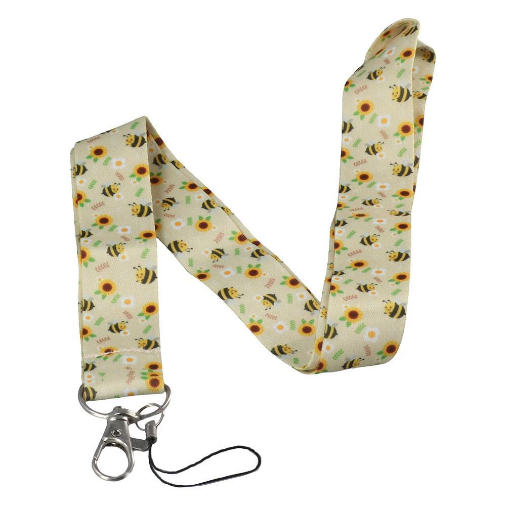 CHOOKEY Giá Đỡ Thẻ ID / Huy Hiệu Hình Ong / Bông Hoa / Dacron Có Dây Đeo Cổ Cho