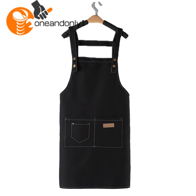 Tạp Dề Nấu Ăn Bằng Vải Canvas Chống Nước Dễ Thương Có Túi Chỉnh Được