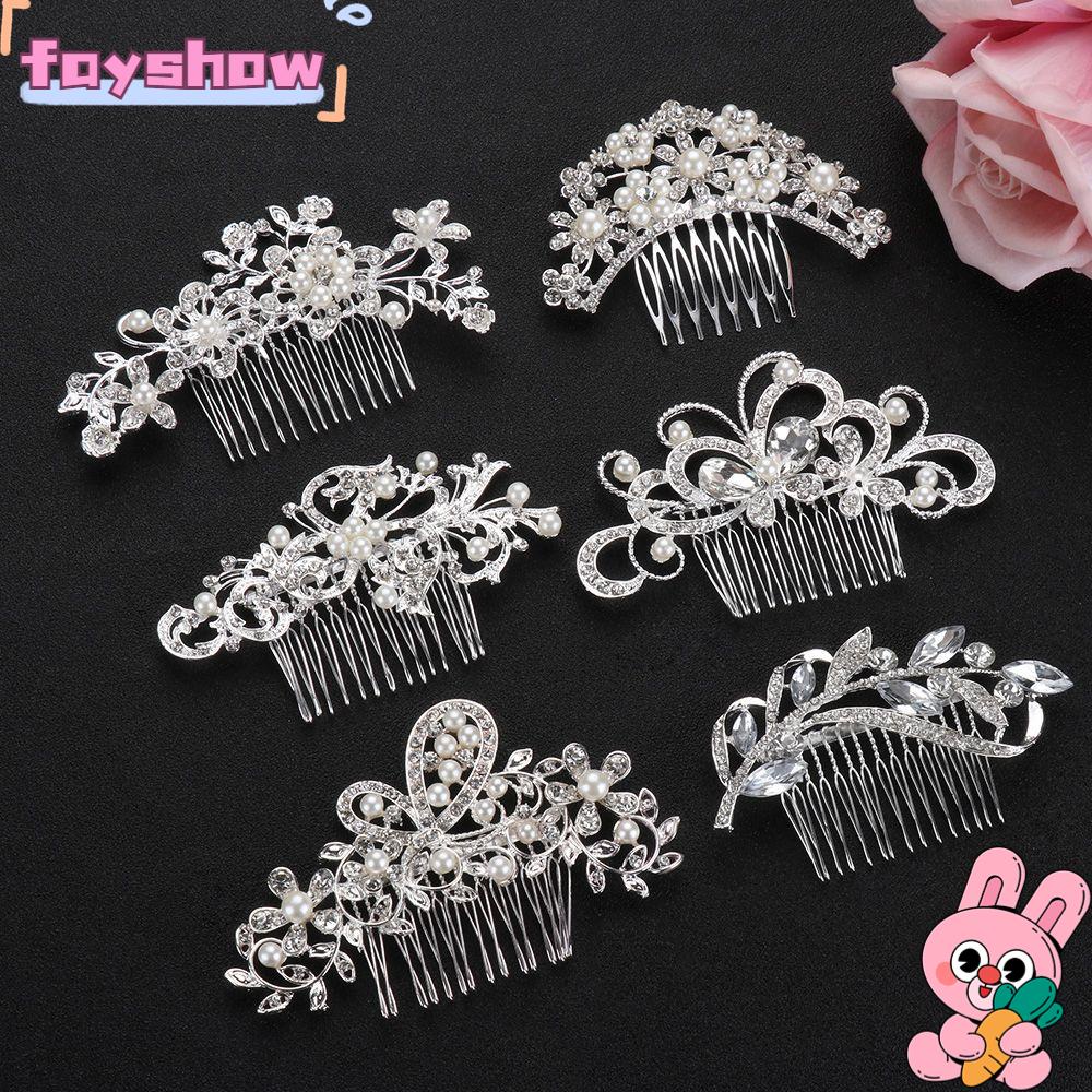 FAY Lược Cài Tóc Cô Dâu Đính Đá Sang Trọng