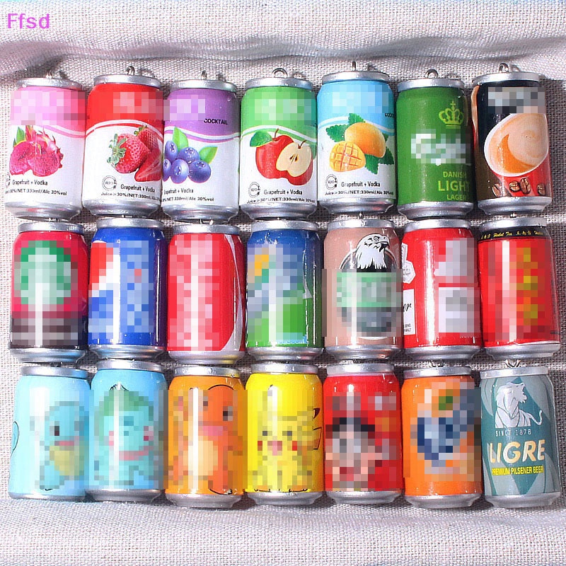 {Ffsd} 1 Móc Khóa Hình Lon Bia Mô Phỏng Trang Trí Ba Lô Mát Mẻ * Bán Chạy