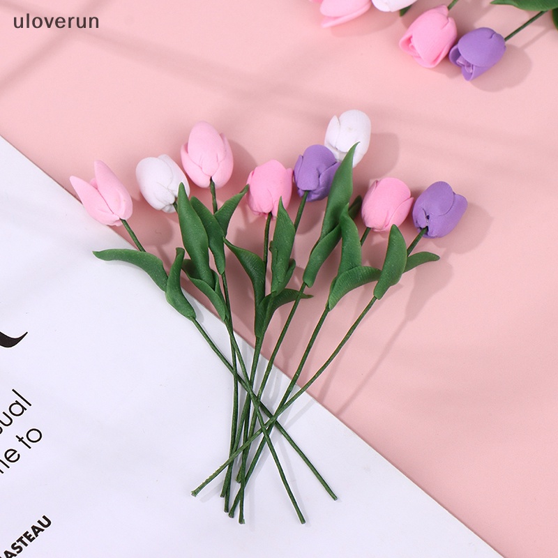 Set 5 Mô Hình Hoa Tulip Tỉ Lệ 1: 12 Trang Trí Nhà Búp Bê