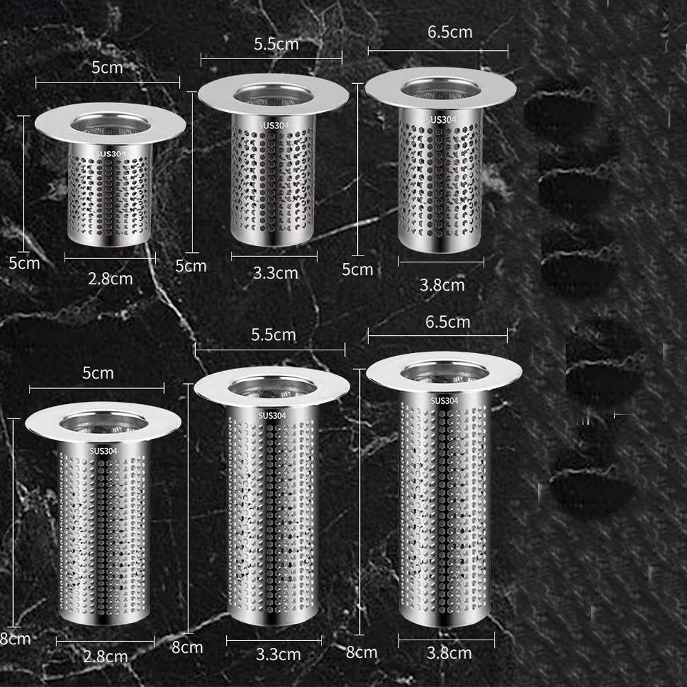 Nắp Lưới Lọc Rác Bằng Thép Không Gỉ Đa Năng Chống Tắc Nghẽn Có Tay Cầm Dành Cho Bồn Rửa Nhà Bếp / Phòng Tắm