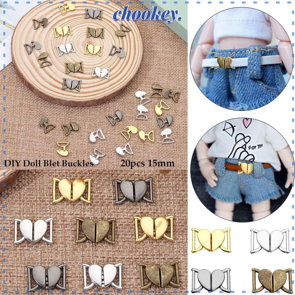 CHOOKEY Set 20 Khóa Ba Cạnh Mini Siêu Mỏng 4 Màu Cho Búp Bê
