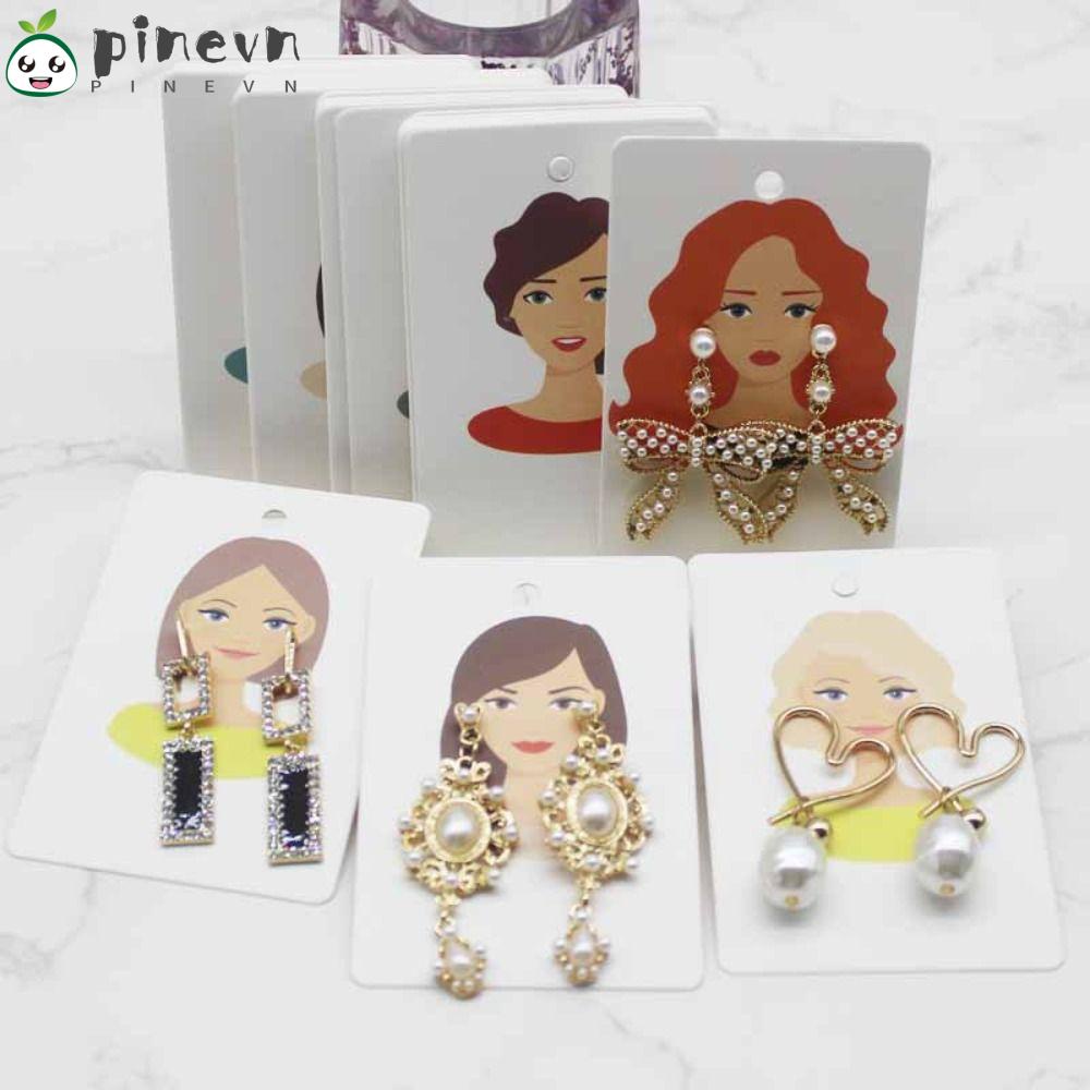 PINEVN Set 100 Tấm Giấy Kraft 6cm * 9cm Trưng Bày Bông Tai