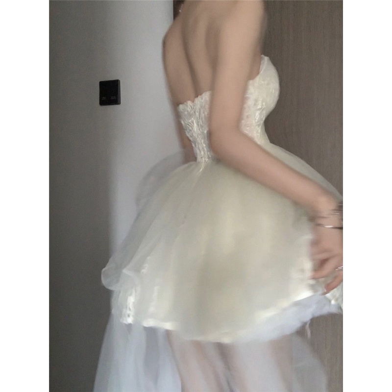 Đầm Công Chúa Lưng Cao Phối Ren Xinh Xắn Cho Nữ C6WU