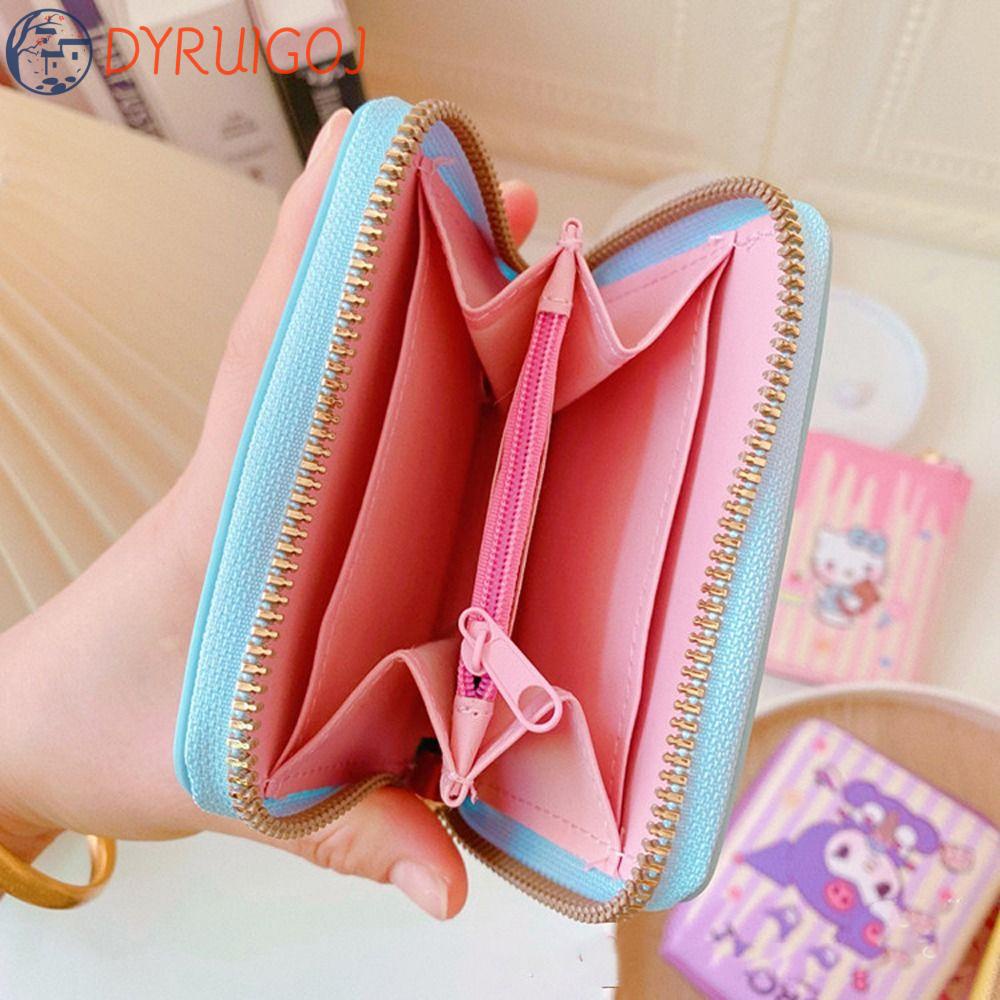 DYRUIDOJ Túi Đựng Tiền Xu Kuromi Bằng Da PU Hình Mèo Kitty Xinh Xắn
