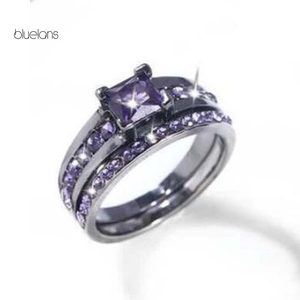 Set 3 Nhẫn Cặp Bằng Hợp Kim Đính Đá Thời Trang