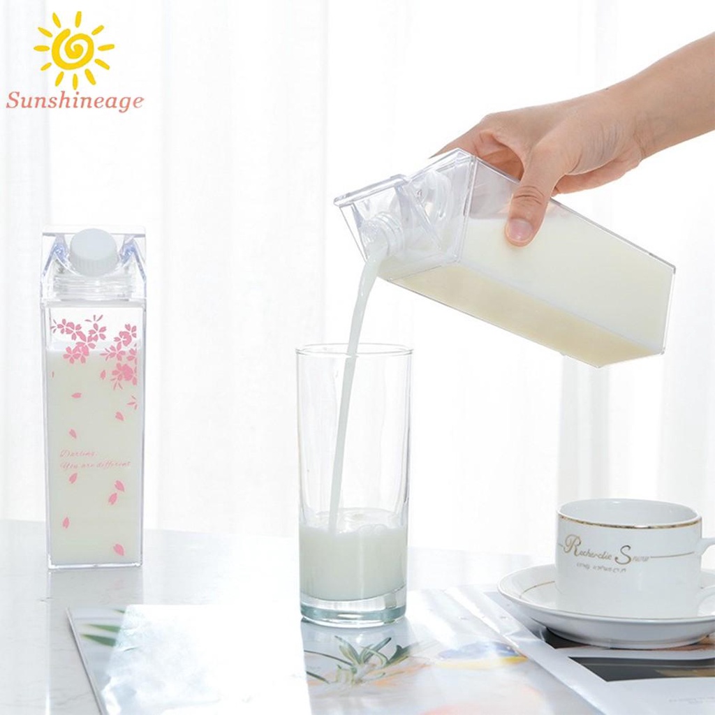 Bình Nước Nhựa Trong Suốt Nhiều Màu Sắc 500ML / 1000ML
