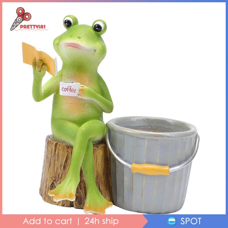 Chậu Hoa Nhỏ Bằng Resin Hình Chú Ếch Đáng Yêu Trang Trí Phòng Khách