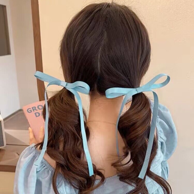 Kẹp Tóc Hình Nơ Ruy Băng Đơn Giản Thời Trang Phong Cách Hàn Quốc Y2K Dành Cho Bé Gái