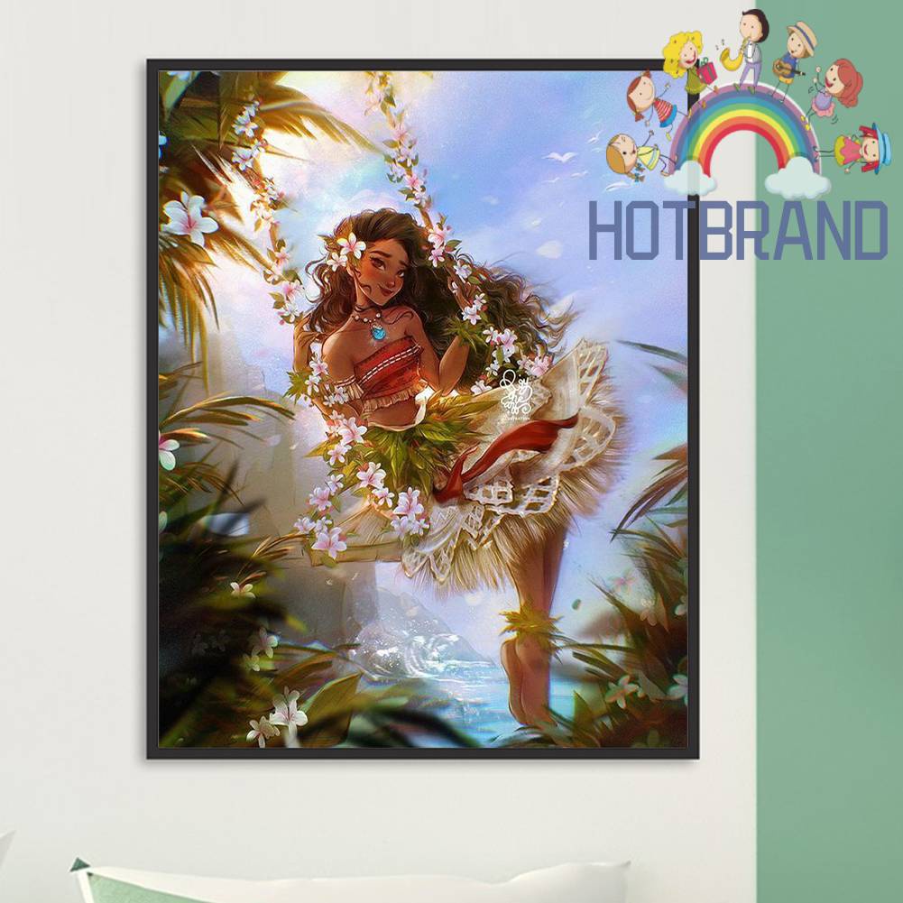 Tranh Đính Đá Kim Cương Toàn Bộ 5D DIY Hình Vẽ Moana
