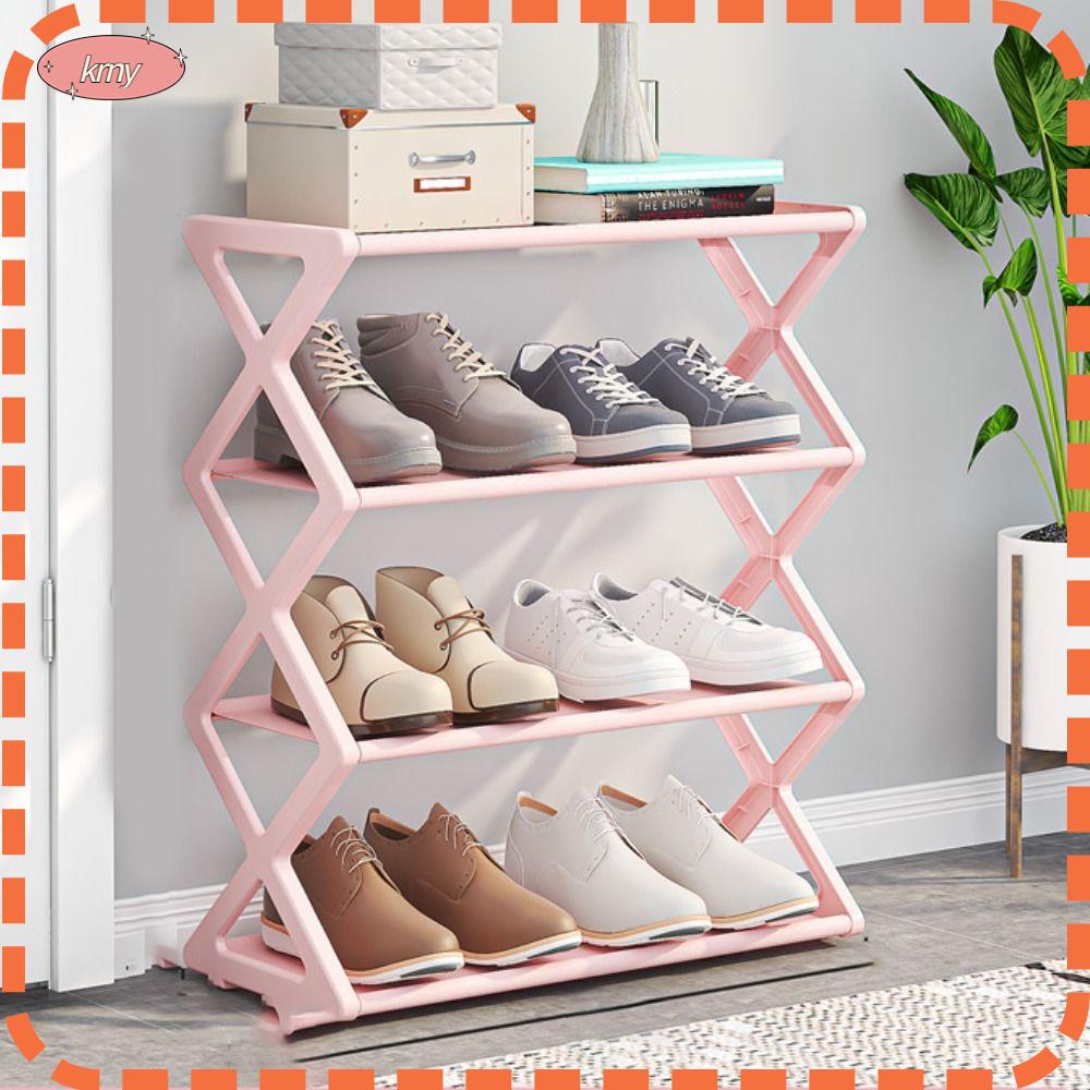 KRNY Kệ Để Giày Lắp Ráp Bằng Nhựa Hình Chữ X Đa Năng Tháo Rời Được Dành Cho Học Sinh Ký Túc Xá