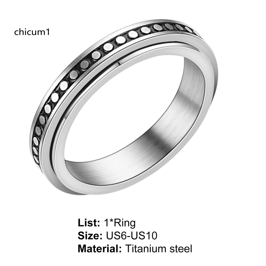 Nhẫn Đeo Tay Bằng Thép Titan Kiểu Hình Học Có Thể Xoay Được Dành Cho Nam Nữ Dự Tiệc