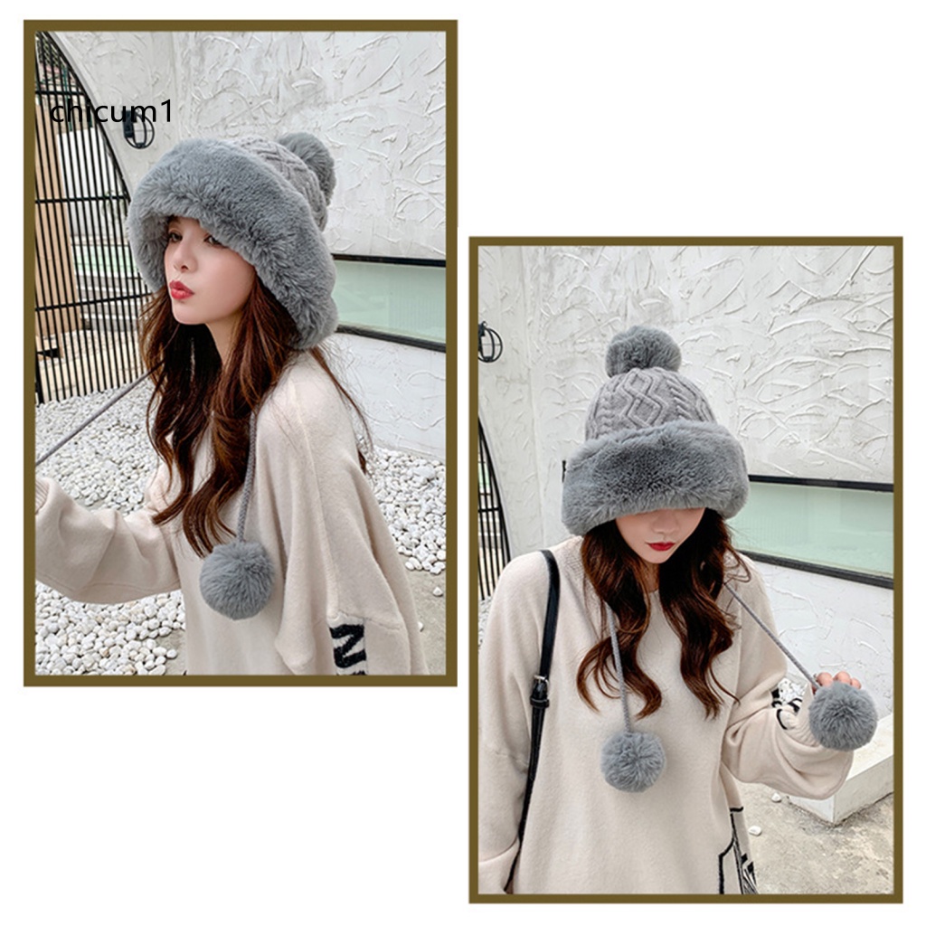 Mũ Dệt Kim Dày Dặn Màu Sắc Tinh Khiết Thời Trang Thu Đông Cho Nữ