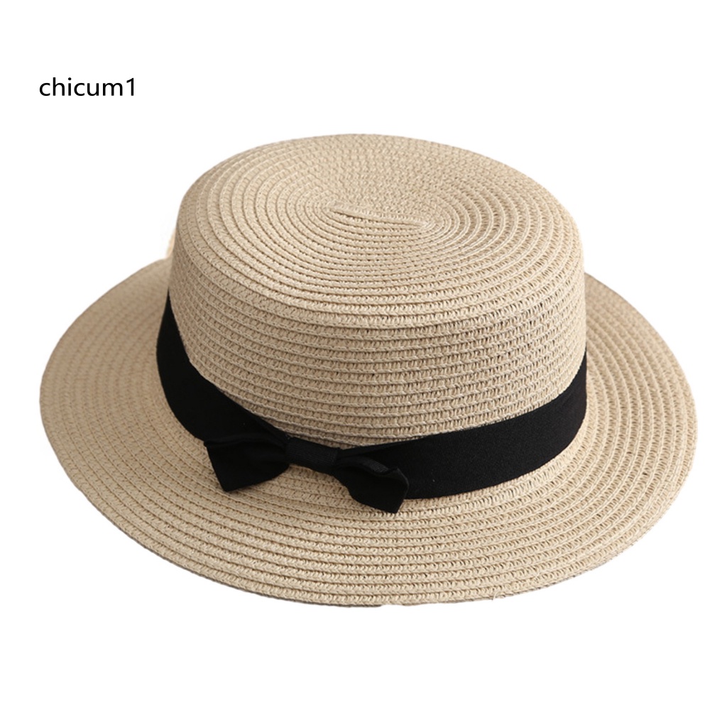 Mũ Cói Rộng Vành Chống Nắng Đính Nơ Thời Trang Cho Nữ