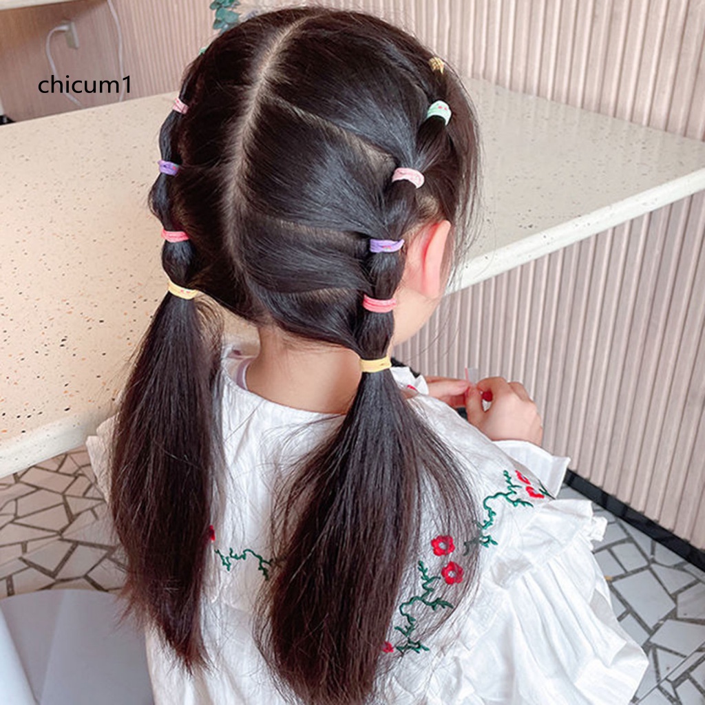 Set 300 Dây Cột Tóc Độ Co Giãn Cao Không Làm Đau Cho Bé Gái