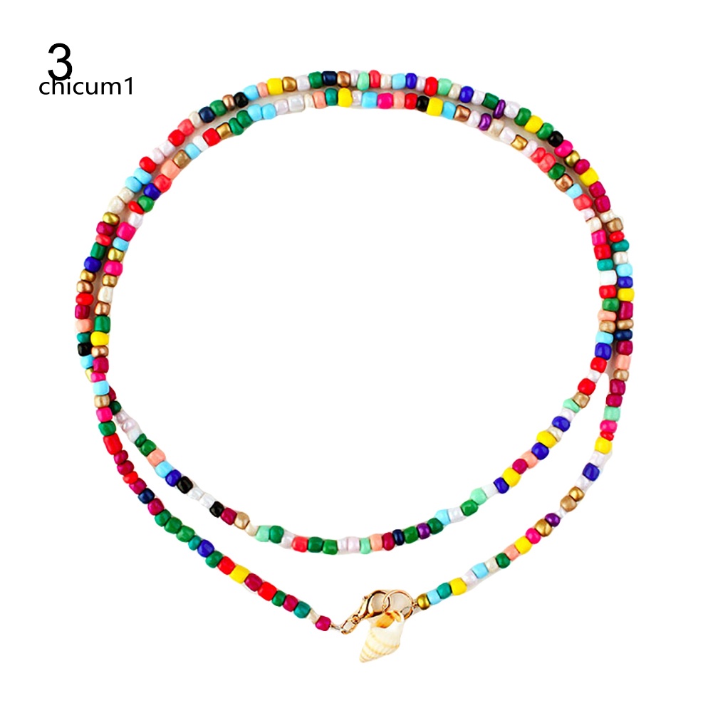 Vòng cổ Hai Lớp Đính Vỏ Sò Phong Cách Bohemian