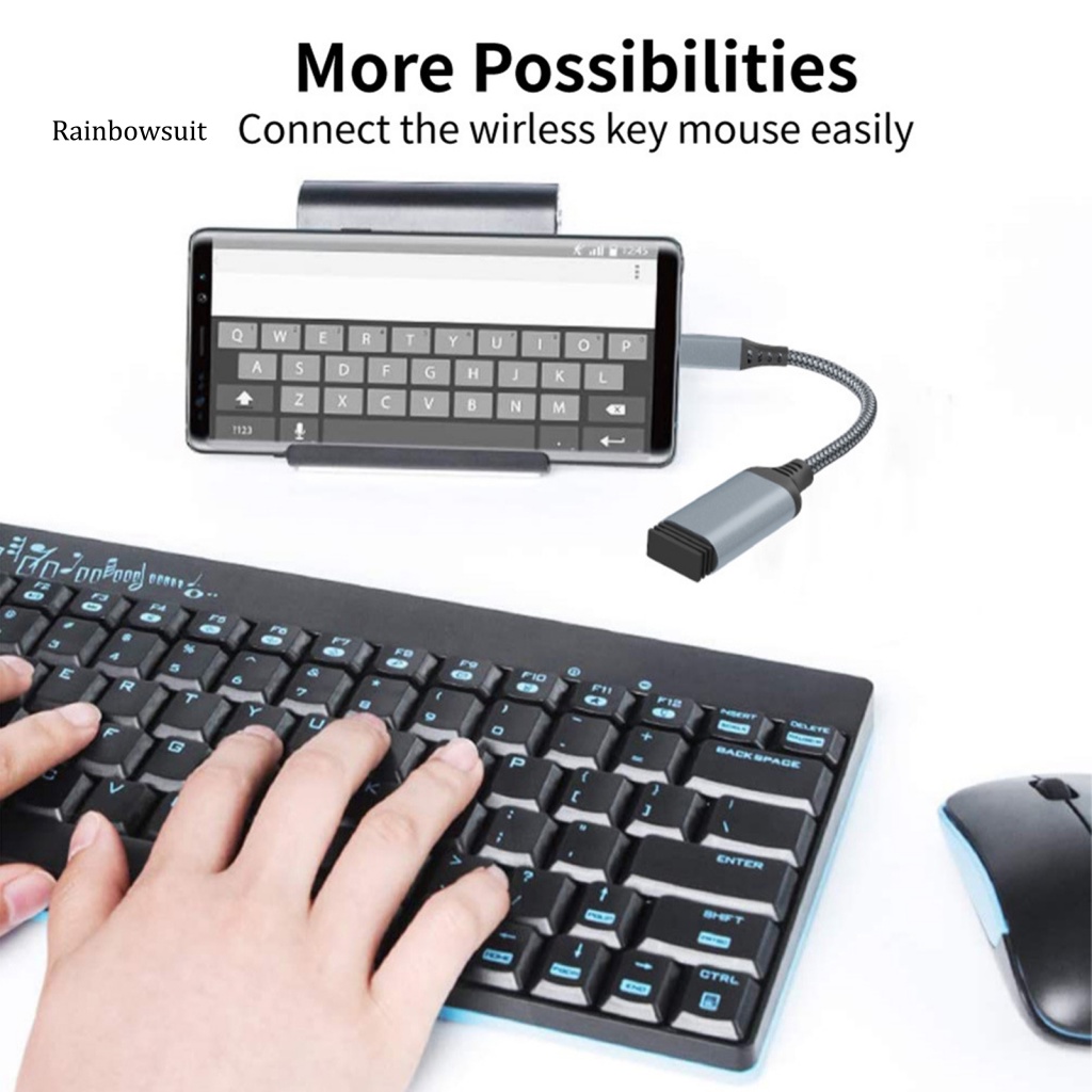 Cáp Chuyển Đổi OTG Type C Sang USB30 5Gbps Hỗ Trợ Kết Nối Chuột Máy Tính / Điện Thoại Đa Hướng