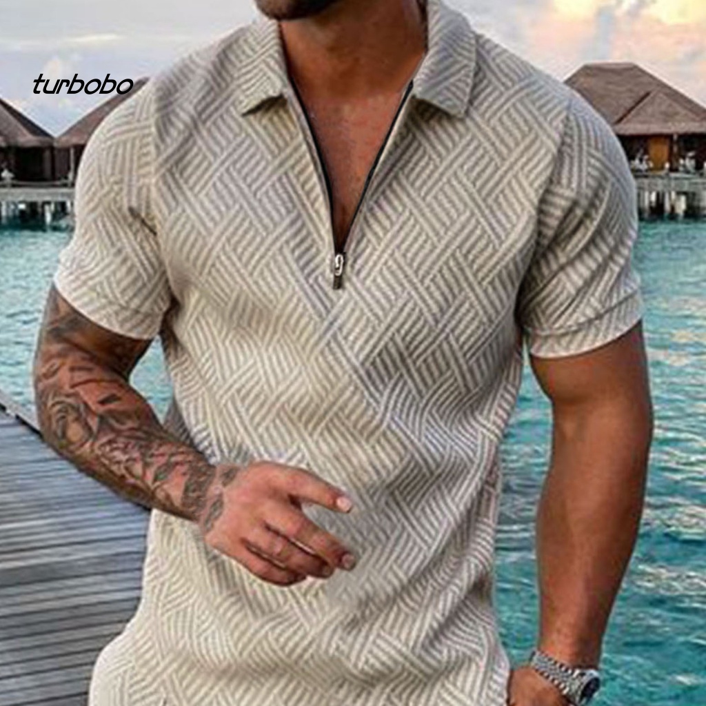 Set 2 Món Áo Thun Tay Ngắn Cổ Khóa Kéo + Quần Short Thời Trang Nam