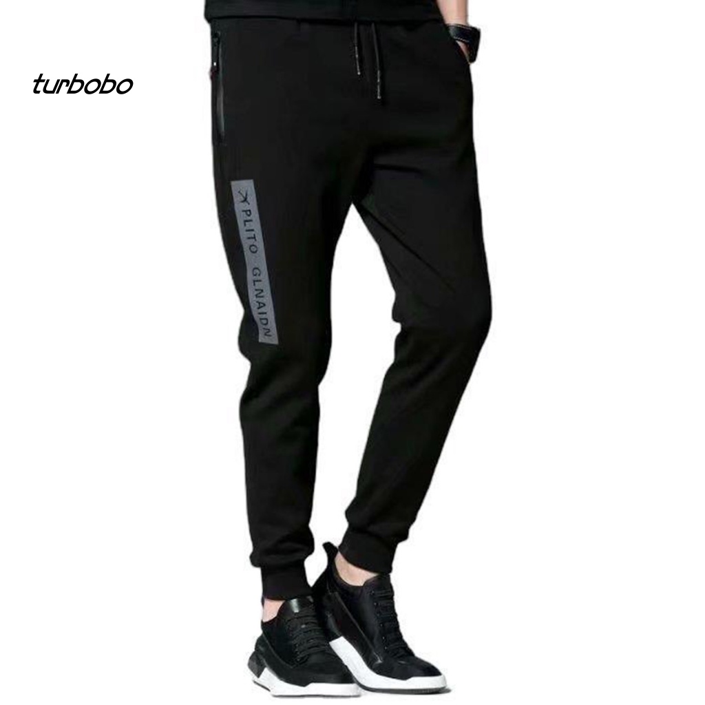 Turbobo Quần Dài Tới Mắt Cá Chân Lưng Thun Màu Trơn Phối Dây Rút Thời Trang Mùa Xuân Cho Nam