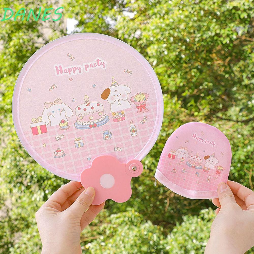 DANES Quạt Xếp Hình Tròn Làm Mát Di Động Với Tay Cầm Vải Cho Hoạt Động Ngoài Trời