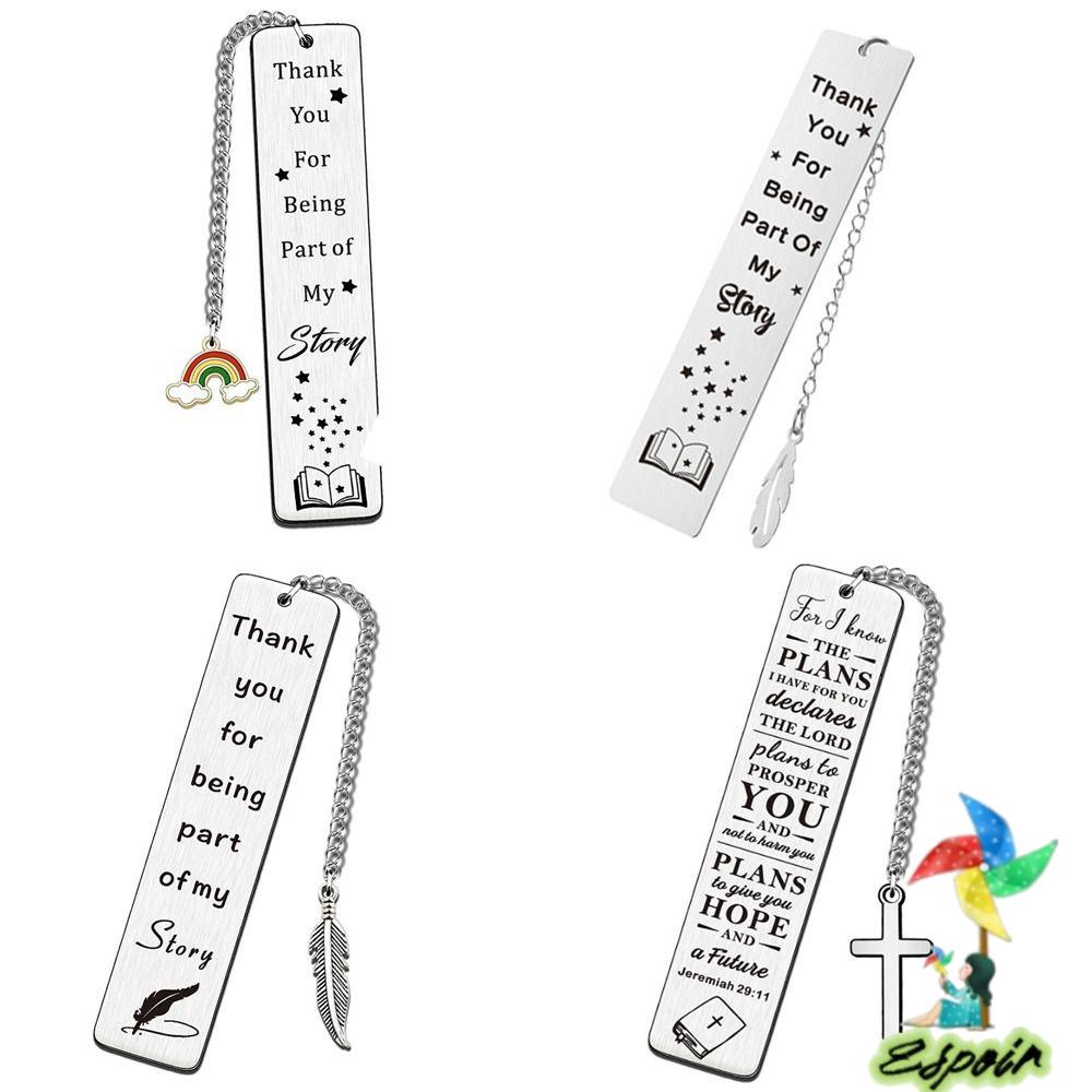 ESPO Kẹp Đánh Dấu Trang Sách Bằng Kim Loại In Chữ Thank You Độc Đáo Trang Trí Giáng Sinh