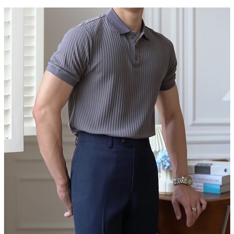 Áo polo Ngắn Tay Thời Trang Công Sở Hàn Quốc Cho Nam