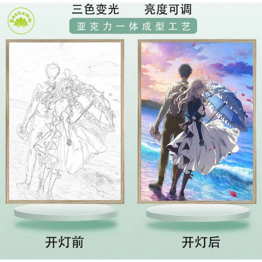 Bashamm Hàng Mới Về Đèn Ngủ Sơn Màu Violet Evergarden Tiktok Trang Trí Phòng Ngủ / Quà Tặng Sinh Nhật Bé Gái