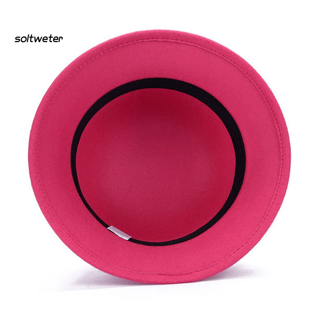 Mũ Rộng Vành Bằng Len Giả Màu Sắc Đơn Giản Thoải Mái