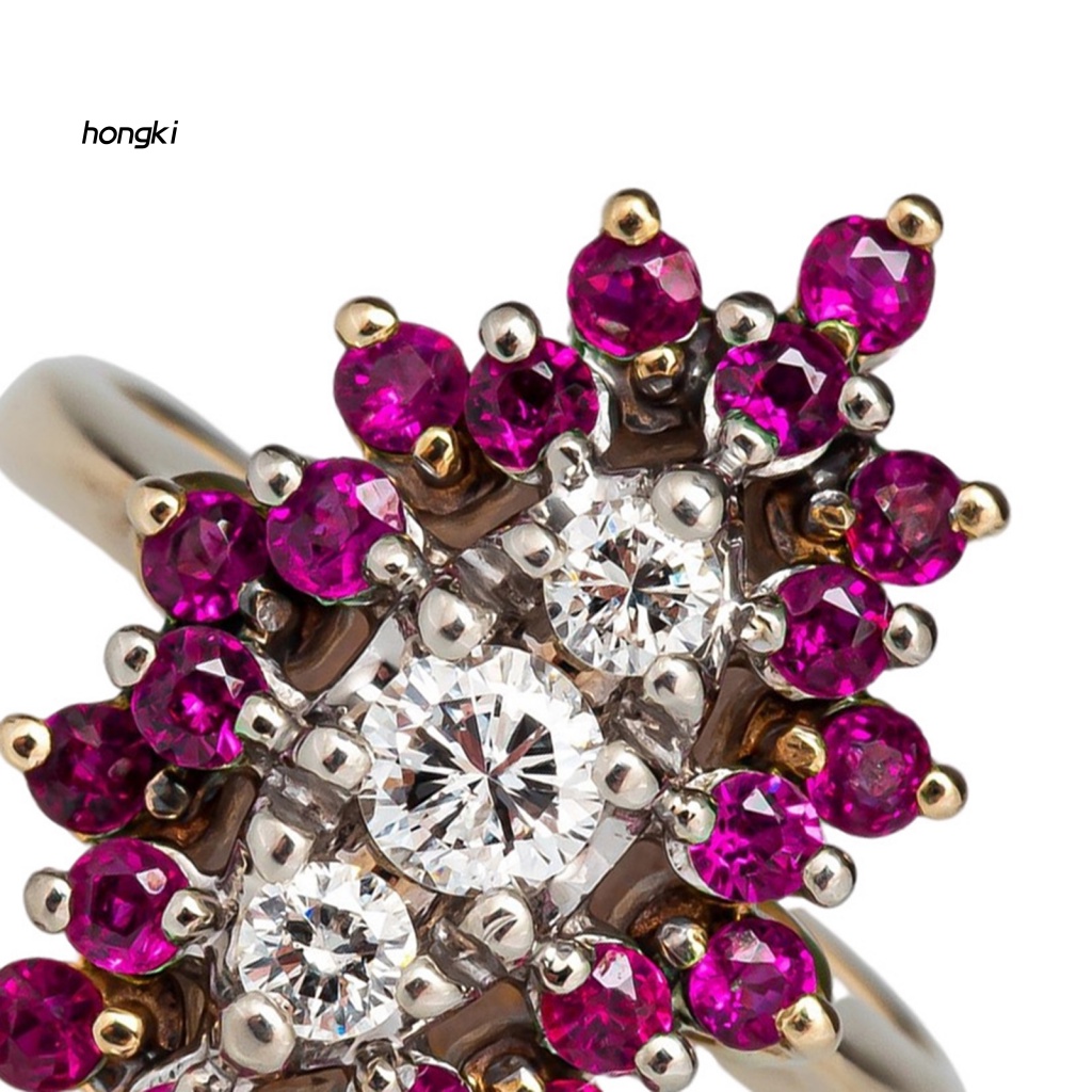 Nhẫn Hoa Đính Đá Zircon Thời Trang Cho Nữ