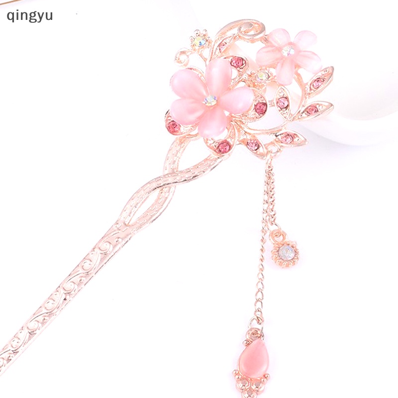 Trâm Cài Tóc Hình Hoa Đính Đá Mắt Mèo Đôi Thời Trang Mới