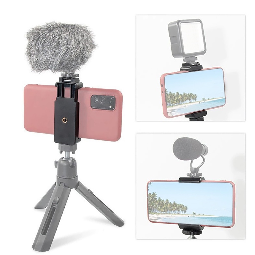 Giá Đỡ Kẹp Điện Thoại Thông Minh Ren 1 / 4 "Kèm Ngàm Kẹp Cold Shoe Thông Dụng