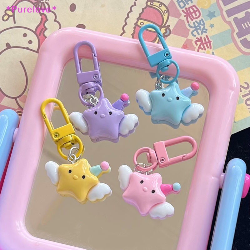 Móc Khóa Hình Ngôi Sao Năm Cánh Màu Kẹo Ngọt Dễ Thương Dành Cho Ba Lô / Túi Xách Mới