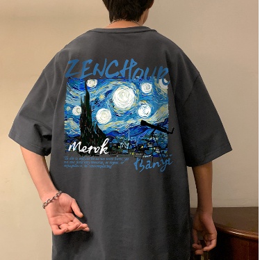 Áo Thun Nam Tay Ngắn In Hình Cá Tính