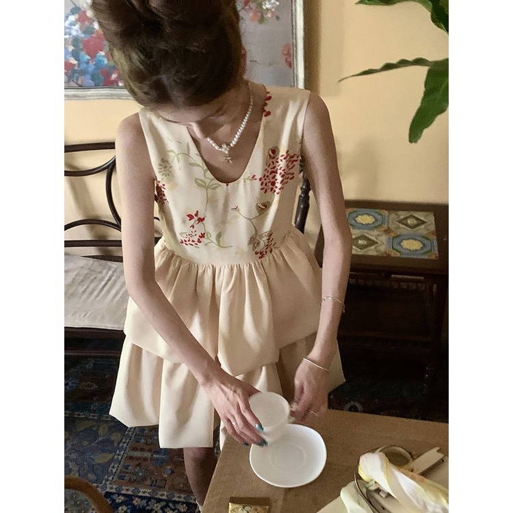 Đầm Hai Dây Dáng Ôm In Họa Tiết Hoa Thời Trang Mùa Hè 2023 Phong Cách Mới Desire JR57