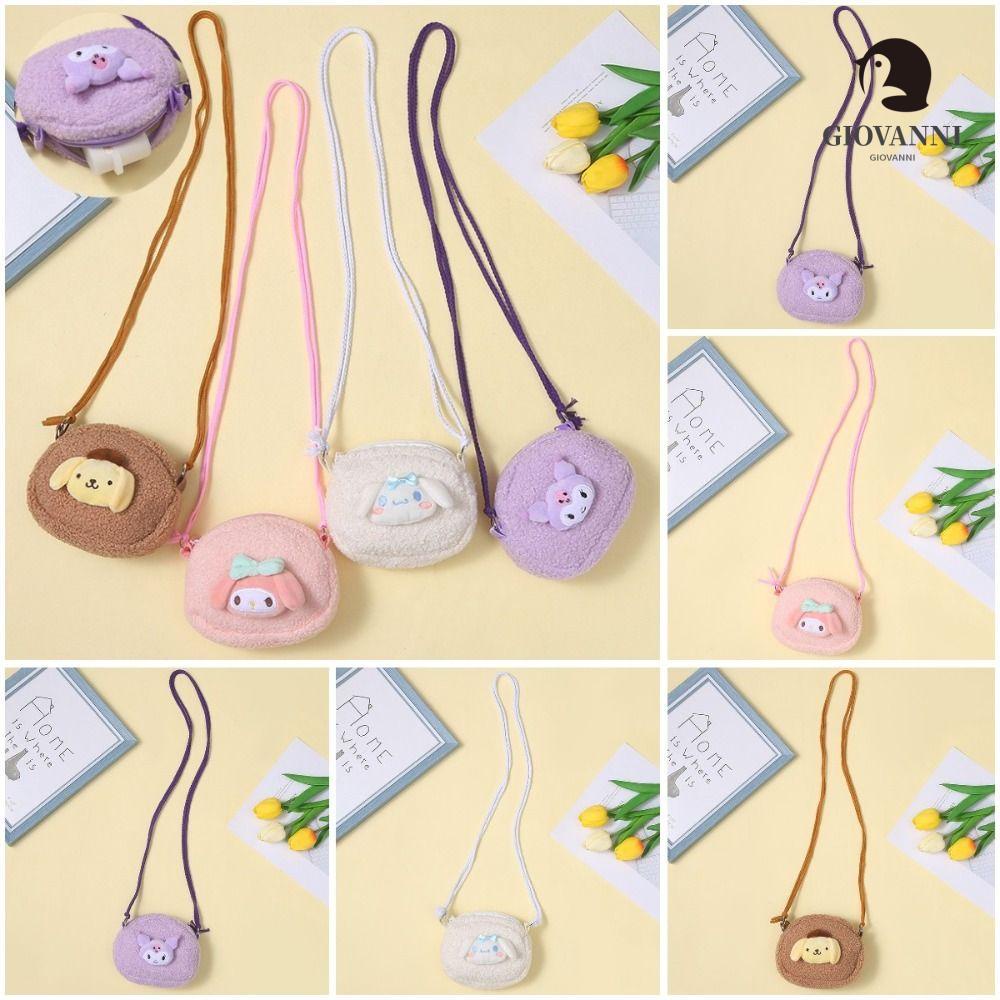 GIOVANNI Túi Đeo Vai Đựng Tiền Xu Kiểu Hoạt Hình Melody Melody Nhồi Bông Phối Khóa Kéo Chuyên Dùng Cho Học Sinh